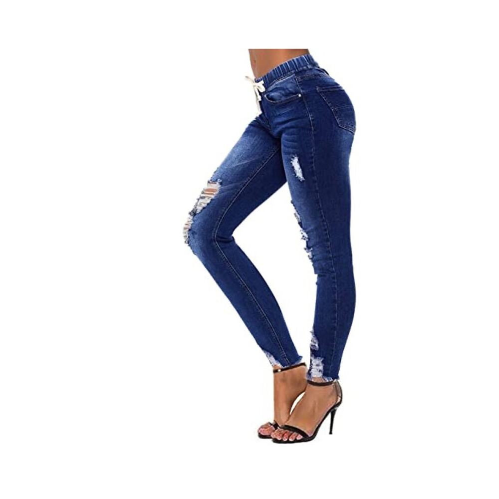 NWOT Women High Waist Skinny Stretch Ripped Jeans Small